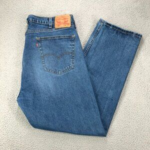 LEVIS 505 Jeans Mens 38x30 Classic Straight Leg Medium Wash Blue Denim